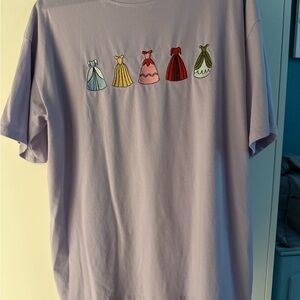 Lavender T-Shirt with princess Dress Embroidery
